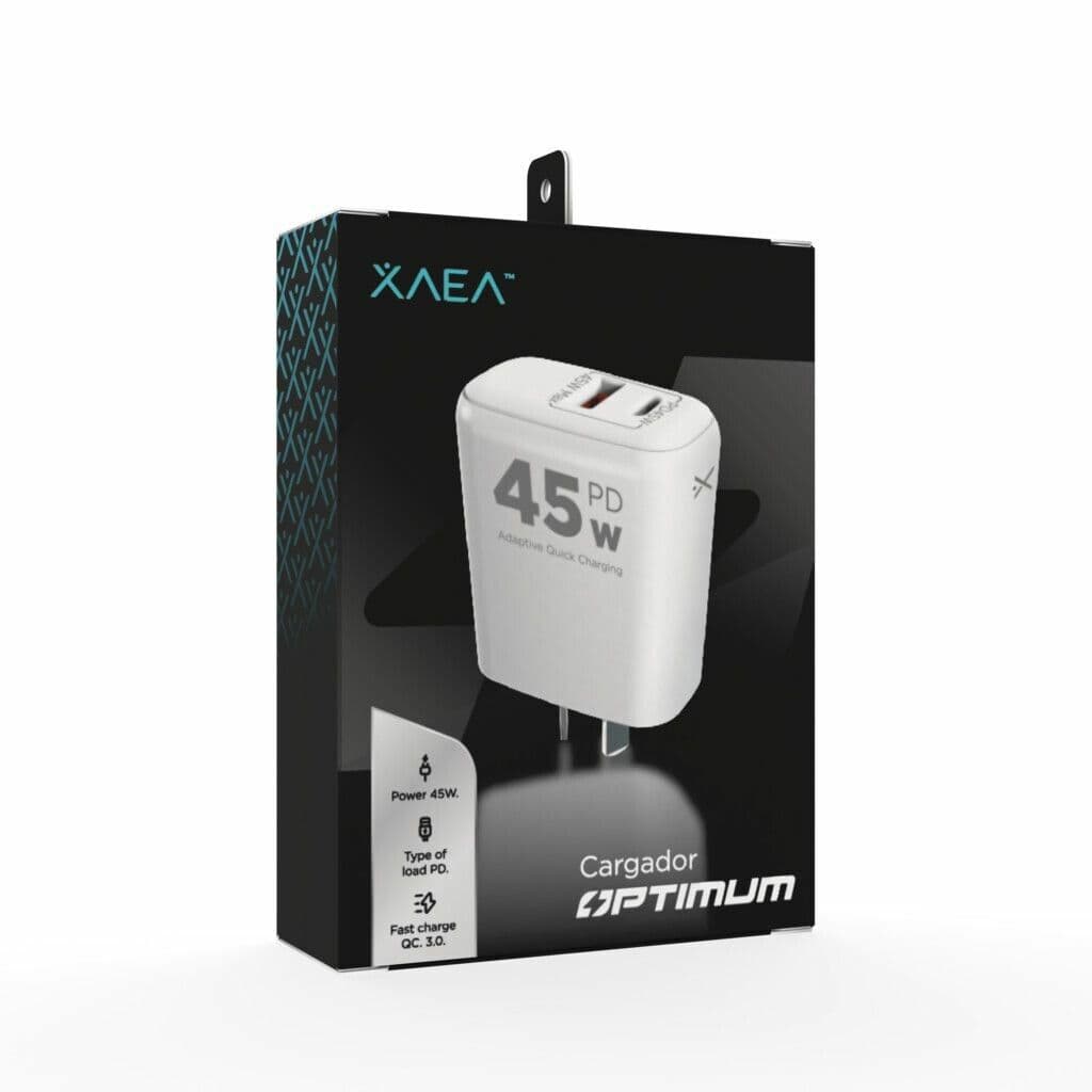 Cargador USB + Tipo C PD 45w Sin Cable  Optimum PREMIUM - Xaea - MODX-B016